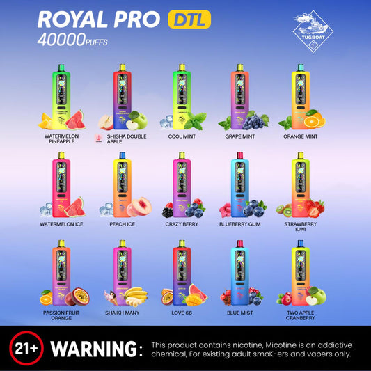 Tugboat Royal Pro DTL 40000 Puff Disposable Vape in Dubai