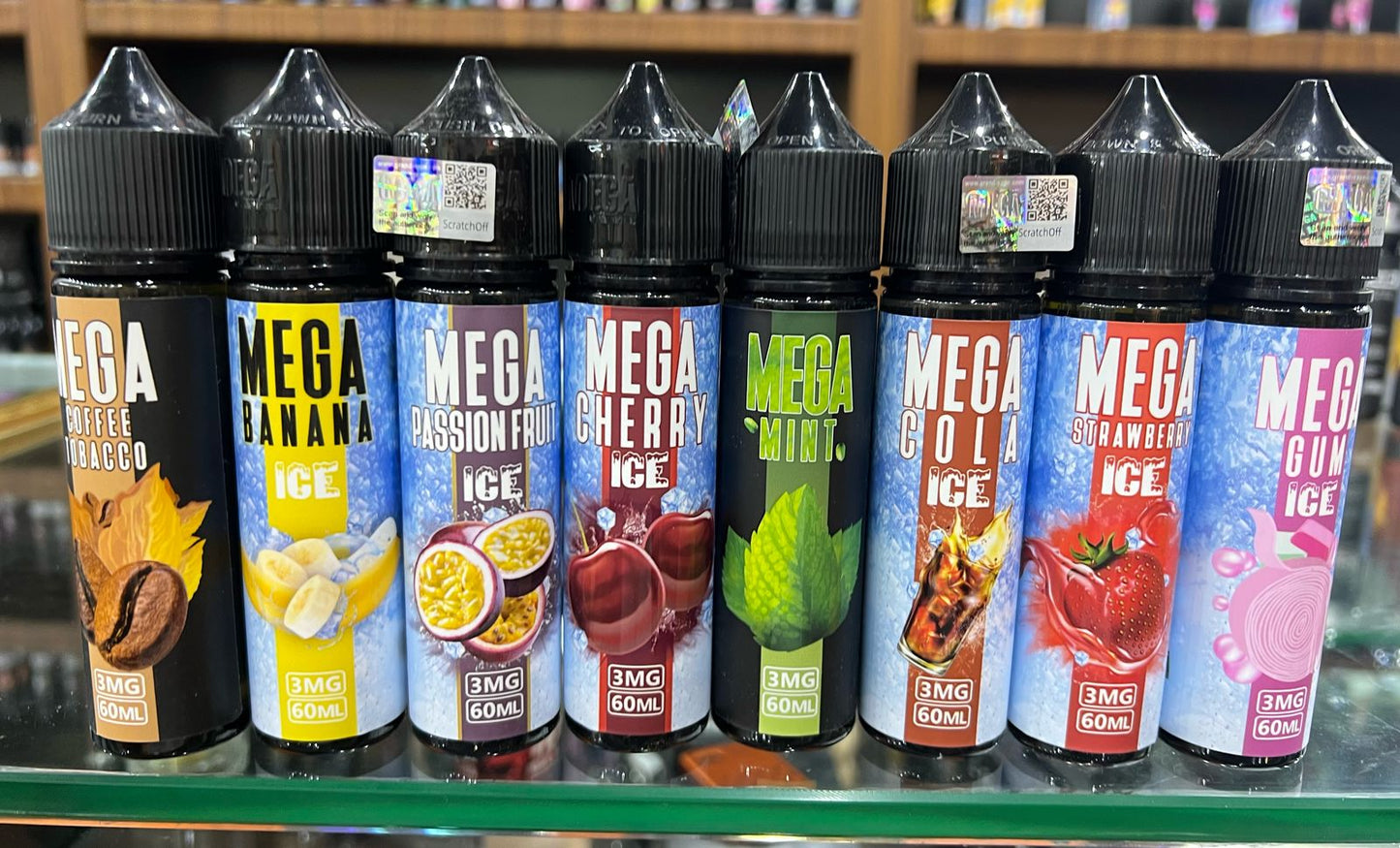 Mega 3mg 60ml Freebase E-Juice in Dubai.