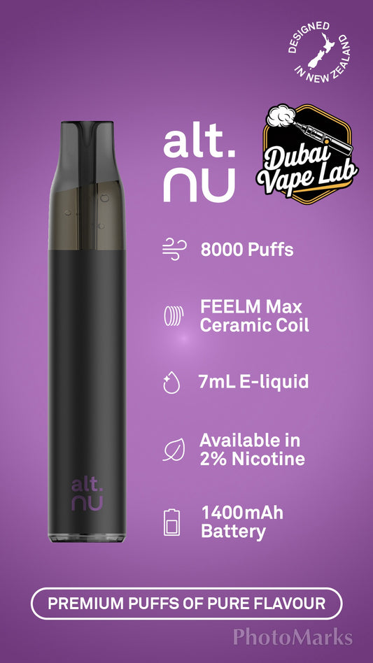 NEW ARRIVAL ALT. NU 8000 PUFFS 20MG NON RECHARGEABLE DISPOSABLE VAPE IN UAE, DUBAI