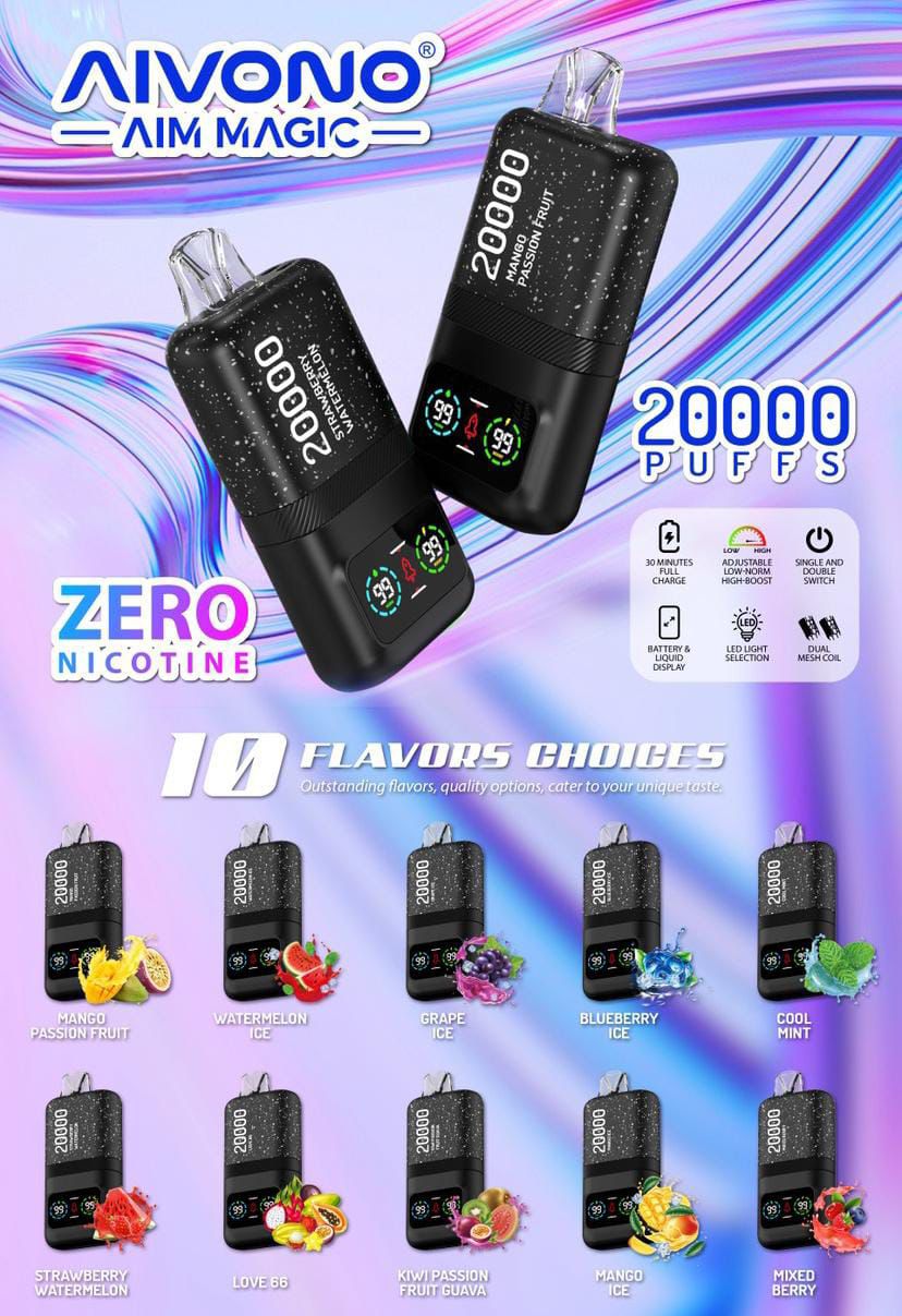 AIVONO AIM MAGIC 20000 Puffs – Zero Nicotine Vape. – Dubai Vape Lab