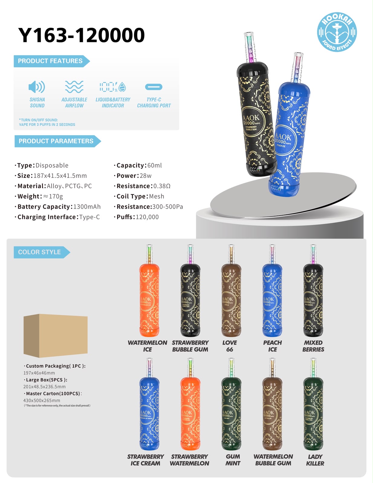 AAOK Y120 100K Puffs Disposable Vape
