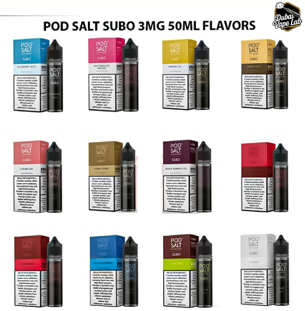 Pod Salt Subo 50ML E-Juice 3MG In Dubai