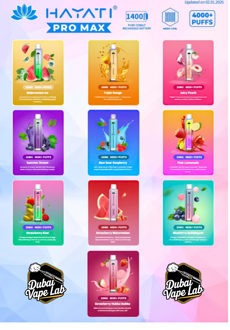 Hayati Crystal Pro Max 4000 Puffs Disposable Vape