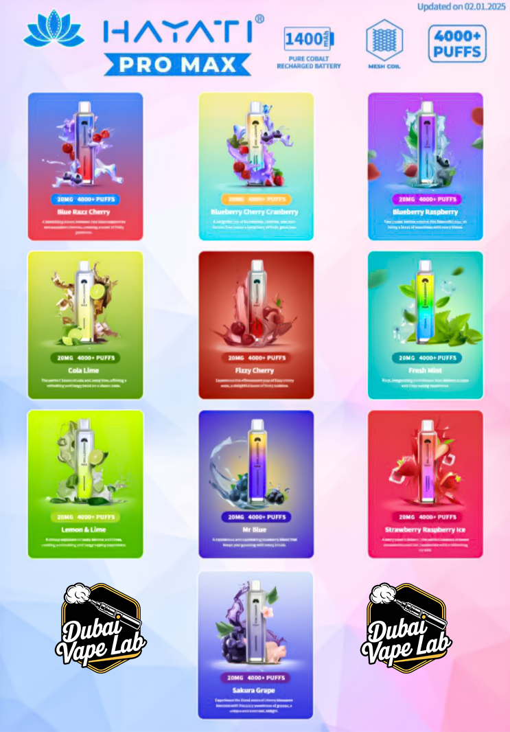 Hayati Crystal Pro Max 4000 Puffs Disposable Vape