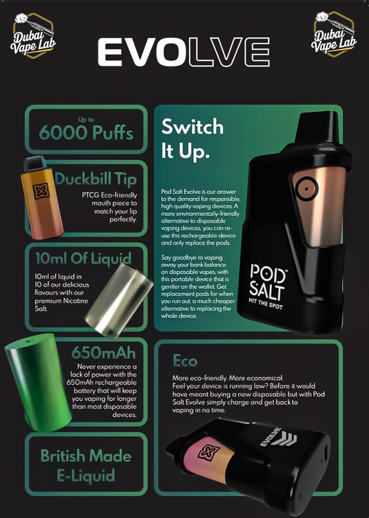 POD Salt Evolve 6000 Puffs Disposable Vape In Dubai