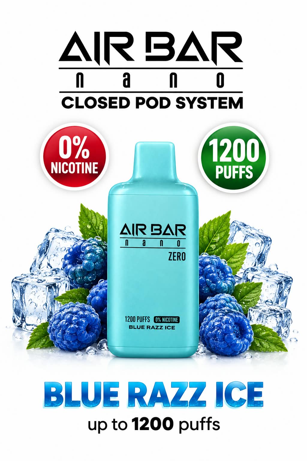 Air Bar Nano Zero 1200 Puffs Zero Nicotine Disposable Vape