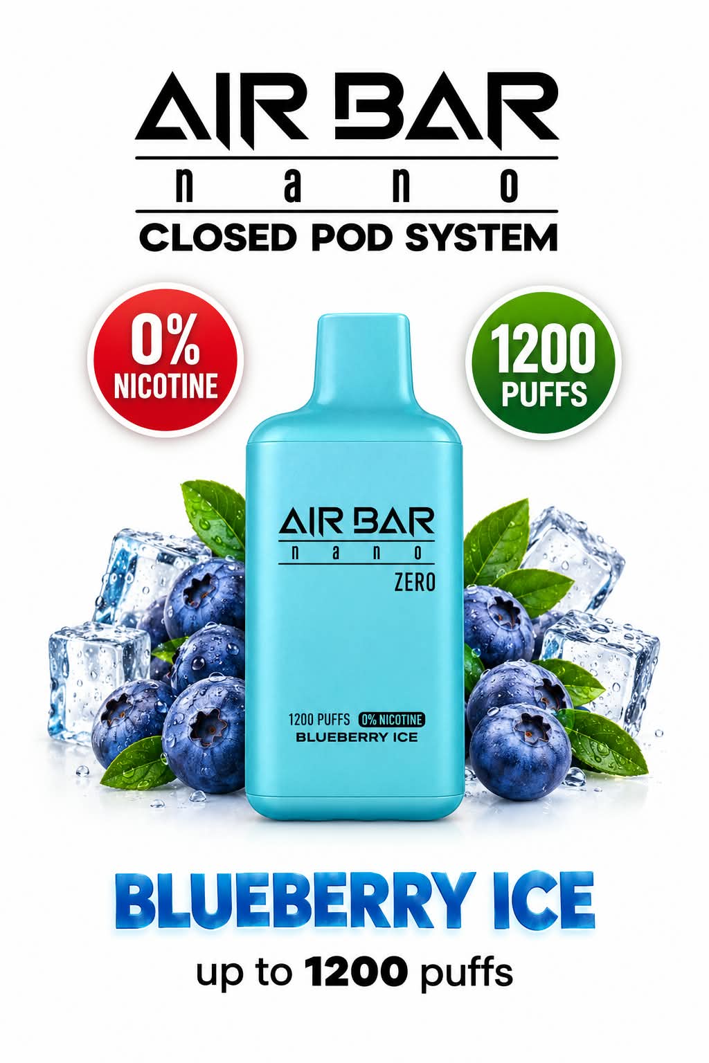 Air Bar Nano Zero 1200 Puffs Zero Nicotine Disposable Vape