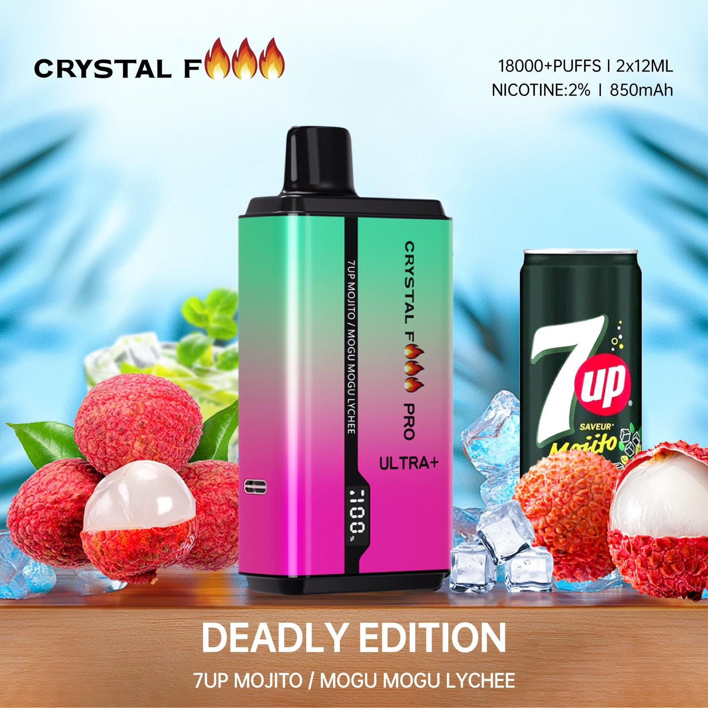 Crystal Fire Pro Ultra 18000 Puffs Disposable Vape