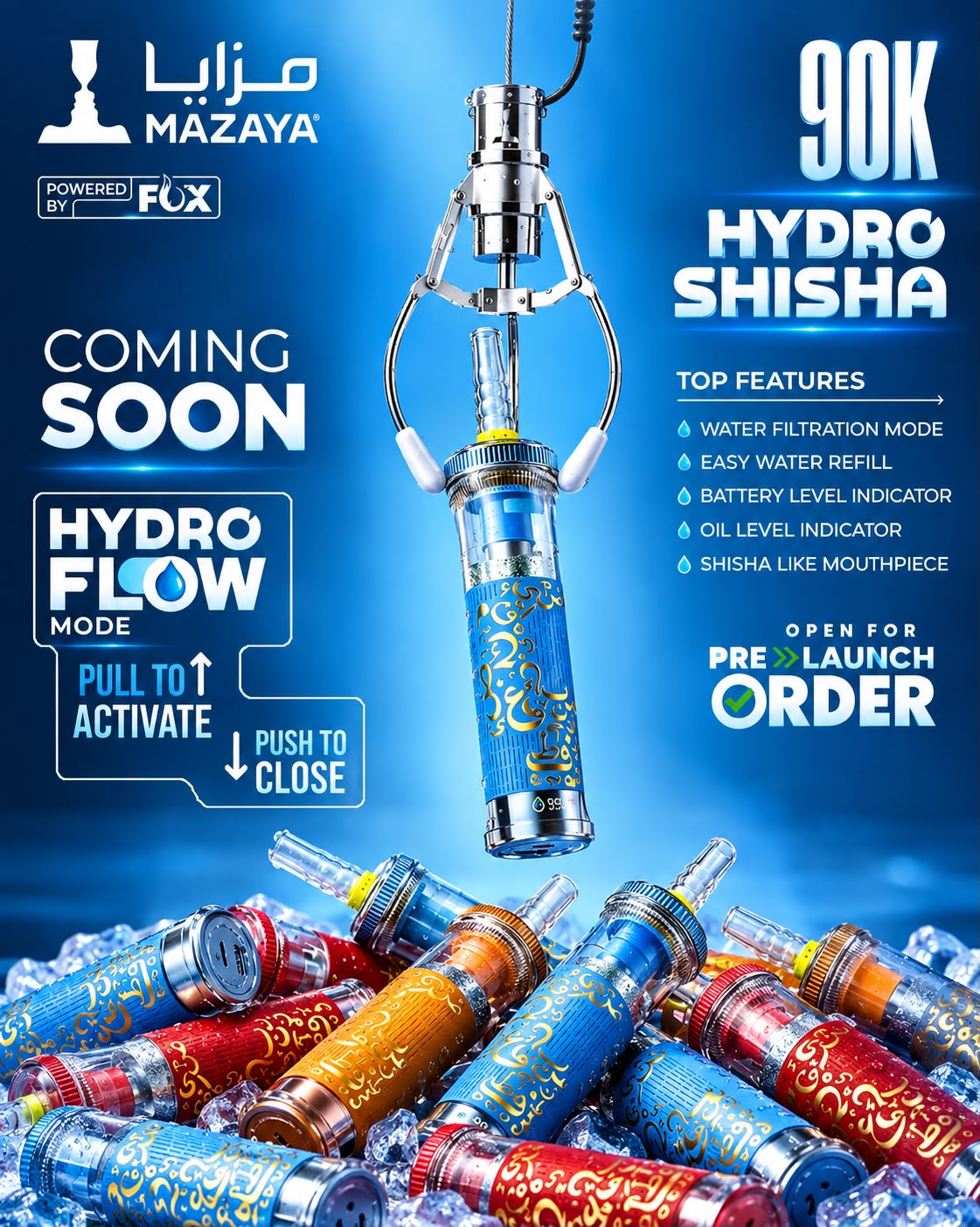 Mazaya Hydro Shisha 90K Puffs Disposable Vape