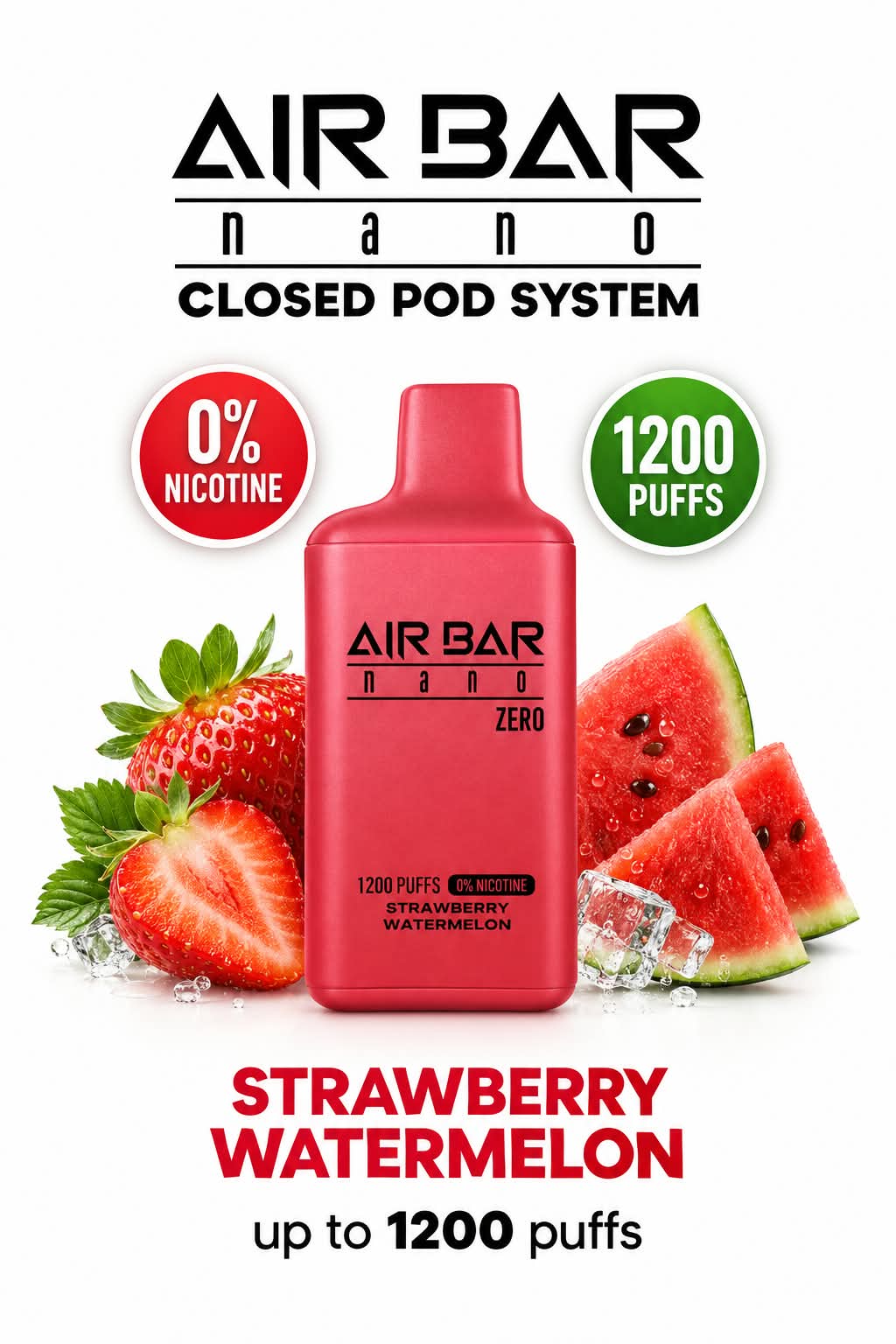 Air Bar Nano Zero 1200 Puffs Zero Nicotine Disposable Vape