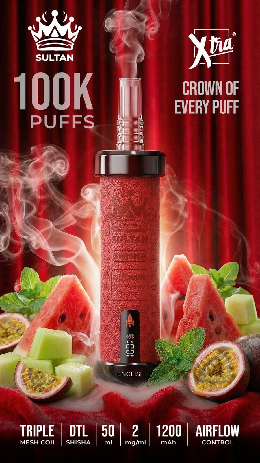 Sultan Xtra Shisha 100K Puffs Disposable Vape