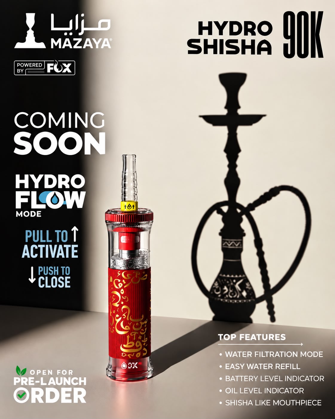 Mazaya Hydro Shisha 90K Puffs Disposable Vape