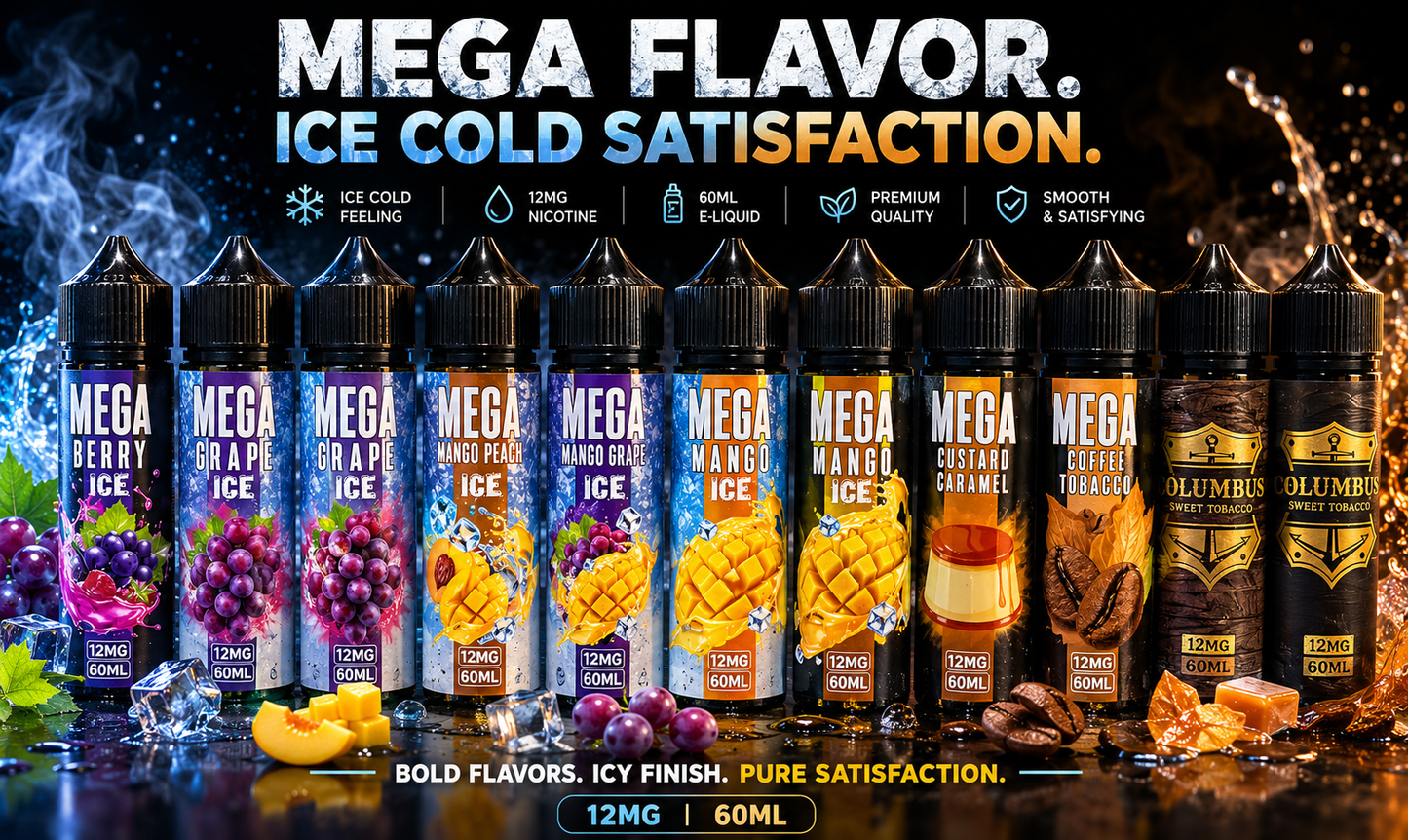 Mega 12mg Nicotine Vape 60ml E-Juice