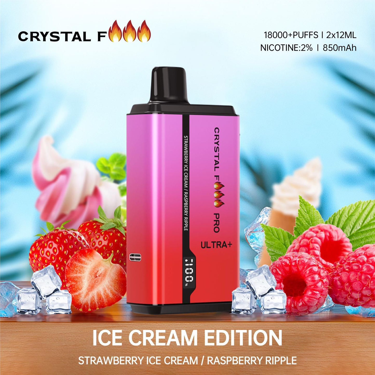 Crystal Fire Pro Ultra 18000 Puffs Disposable Vape