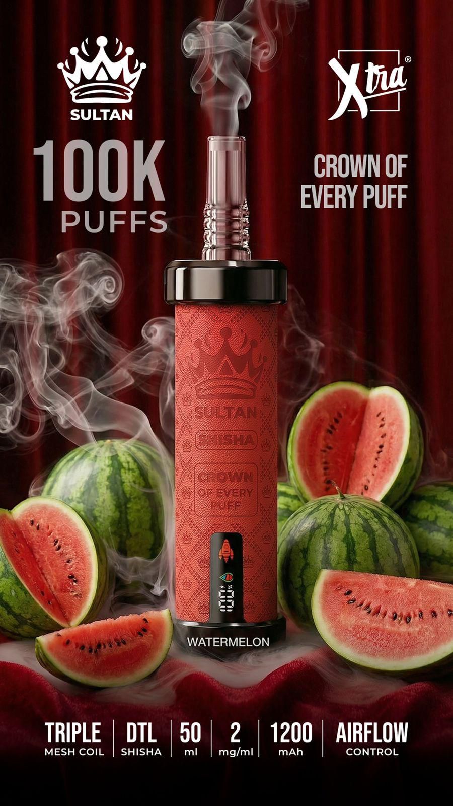 Sultan Xtra Shisha 100K Puffs Disposable Vape