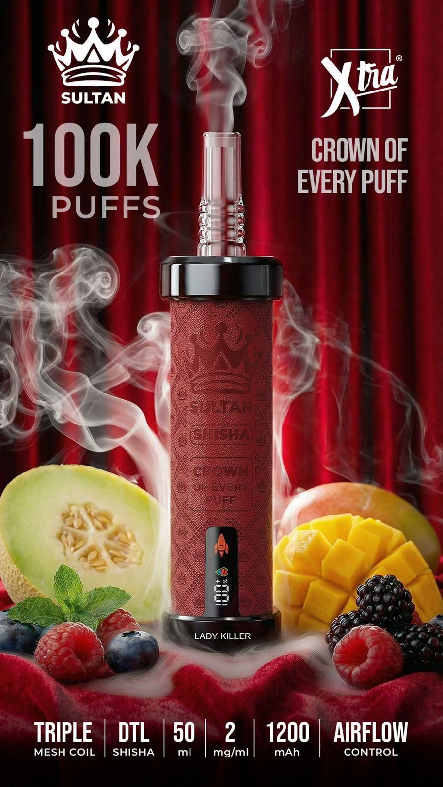 Sultan Xtra Shisha 100K Puffs Disposable Vape