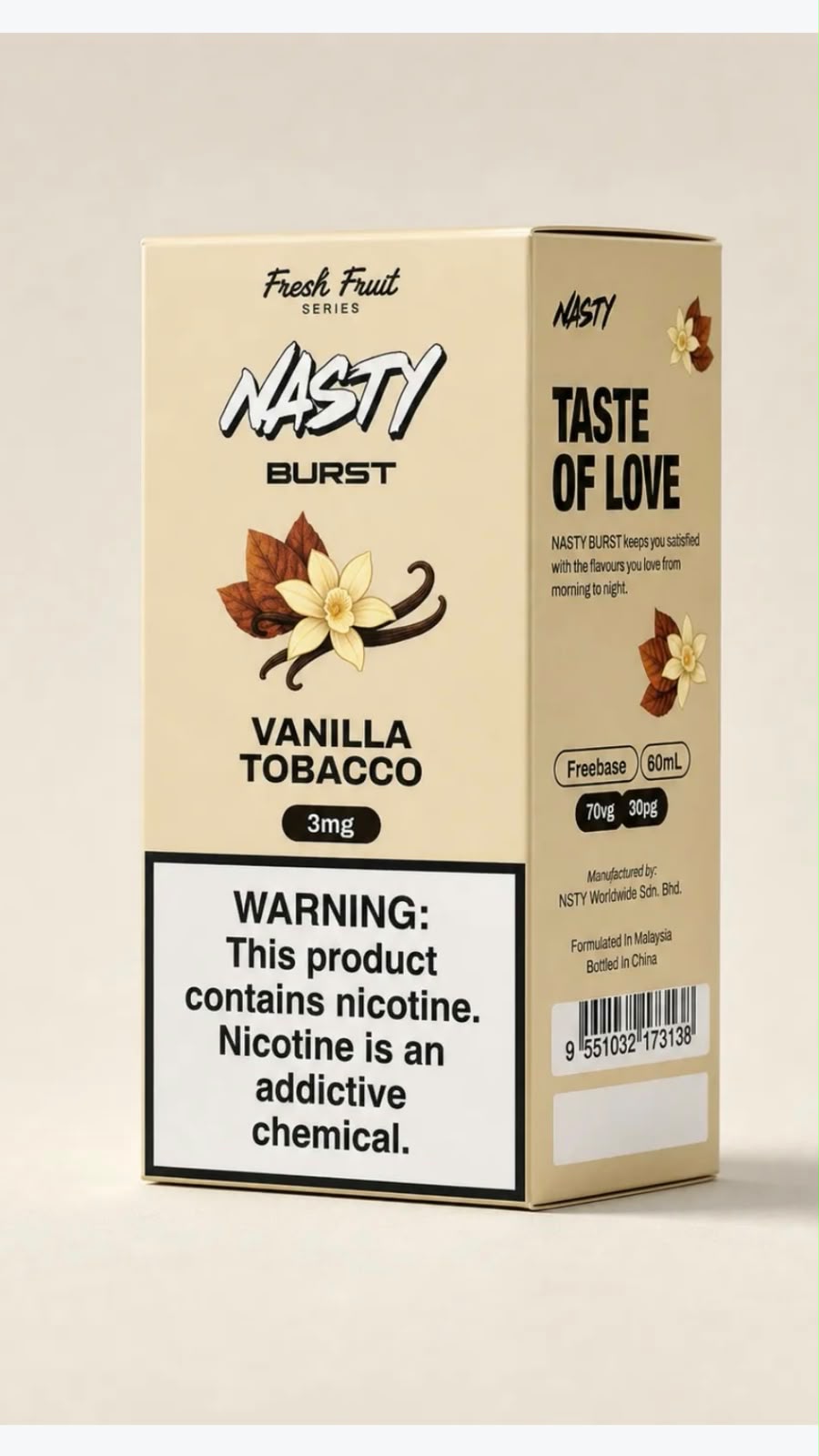 Nasty Burst 3mg 60ml Freebase E-Liquid