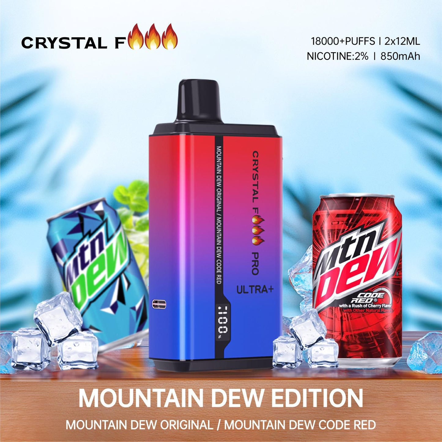 Crystal Fire Pro Ultra 18000 Puffs Disposable Vape