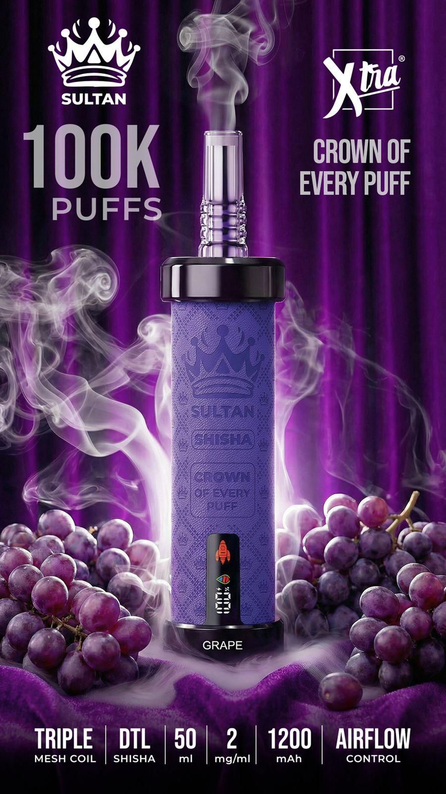 Sultan Xtra Shisha 100K Puffs Disposable Vape