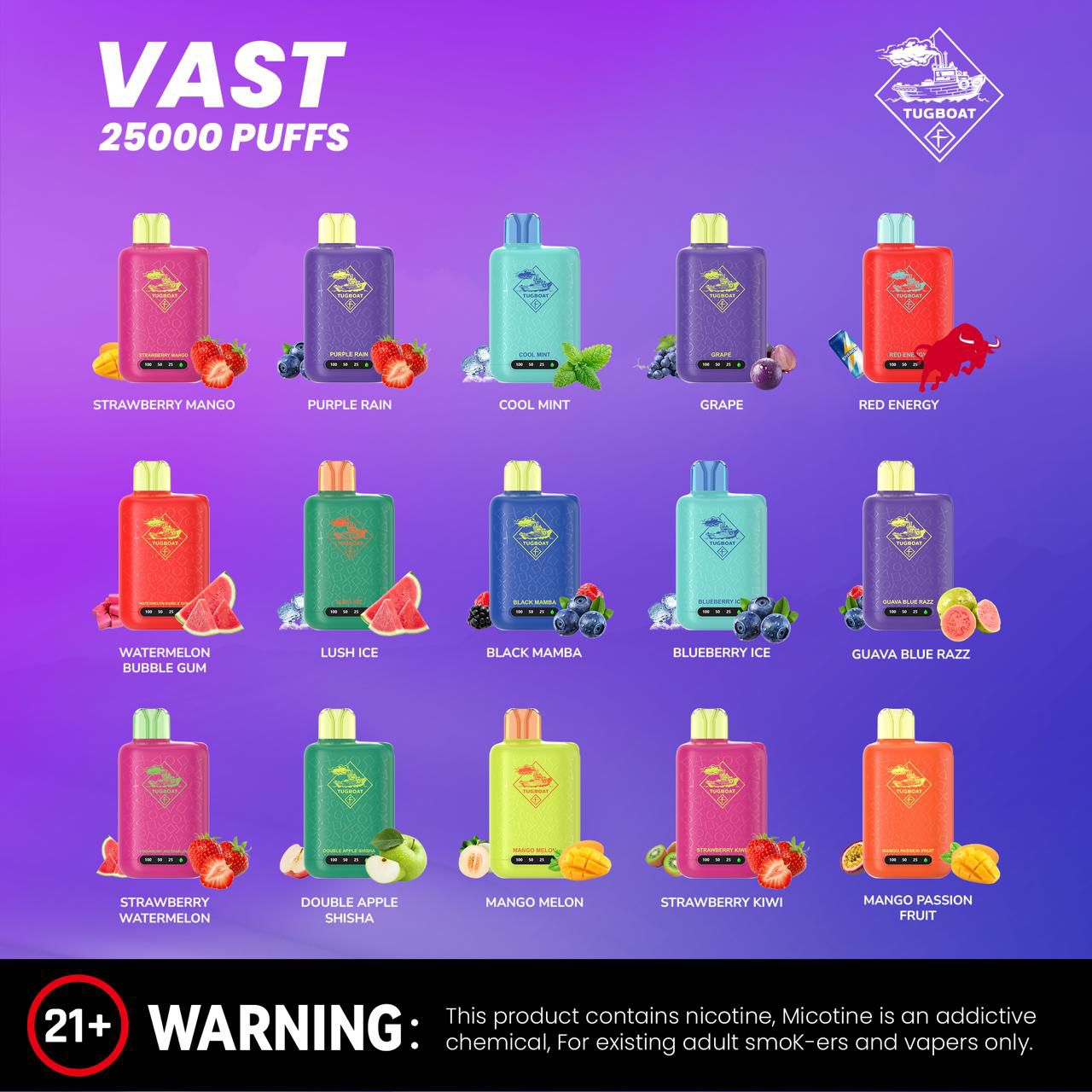 Tugboat VAST 25000 Puffs Disposable Vape