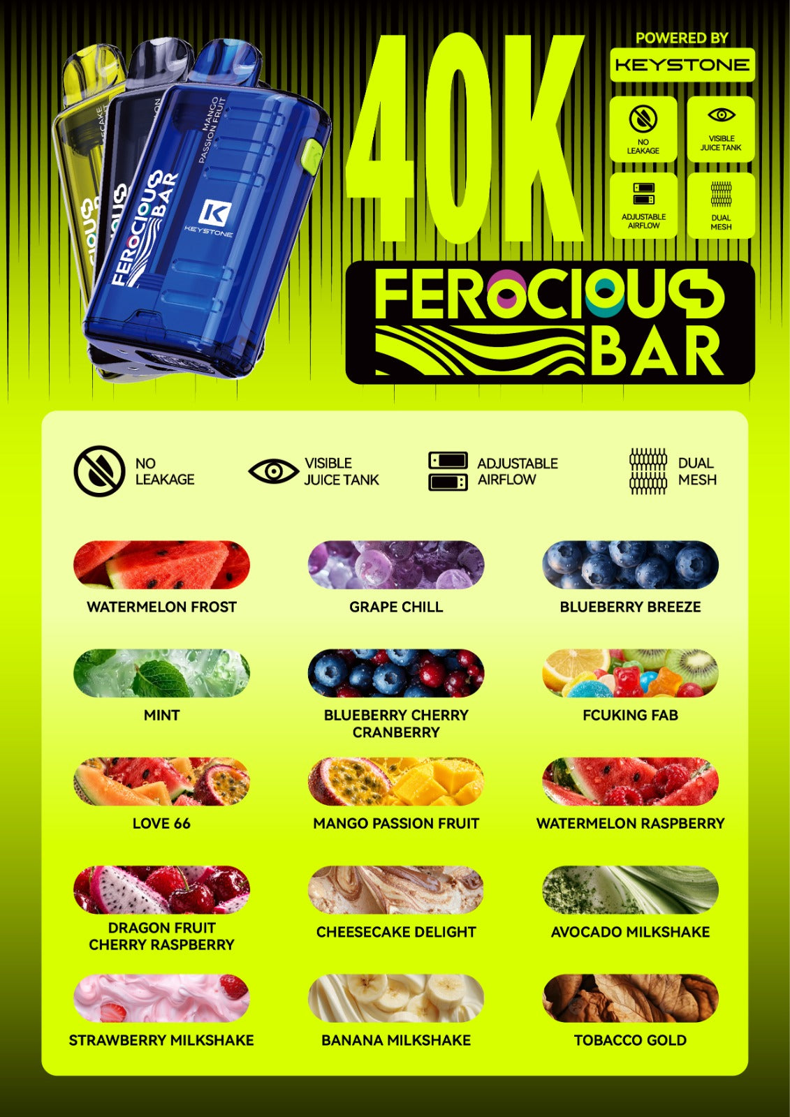 Ferocious Bar 40K Puffs Disposable Vape