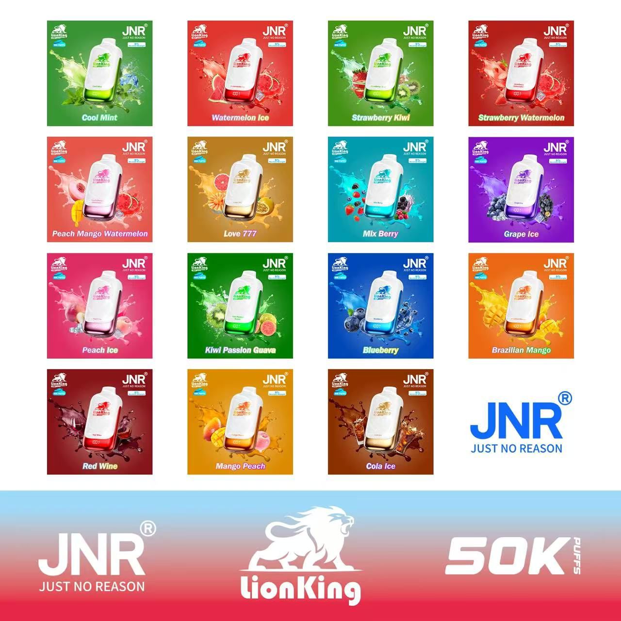 Jnr Lion King 50000 Puffs Rechargeable Disposable Vape