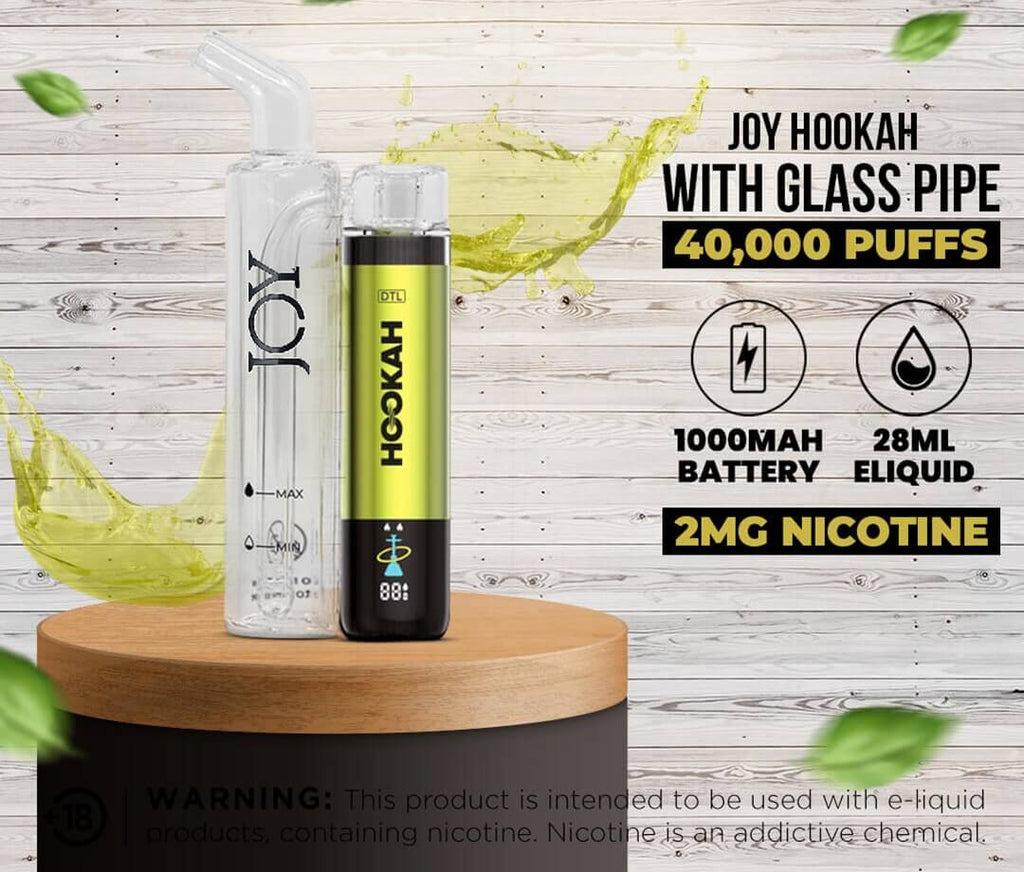 Joy Hookah 40k Puffs (2 pcs with Glass Pipe) Combo  Disposable Vapes
