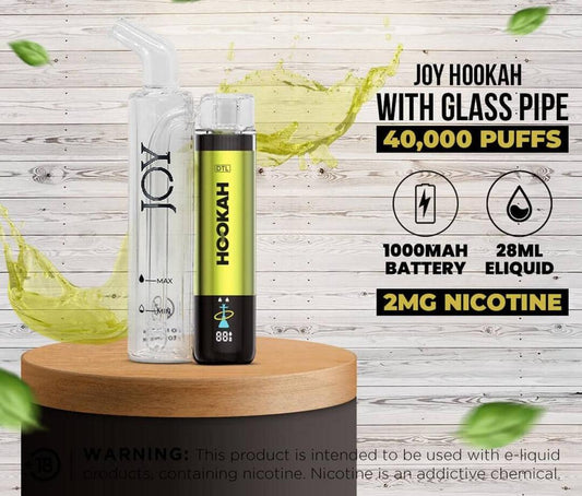 Joy Hookah 40k Puffs (2 pcs with Glass Pipe) Combo  Disposable Vapes