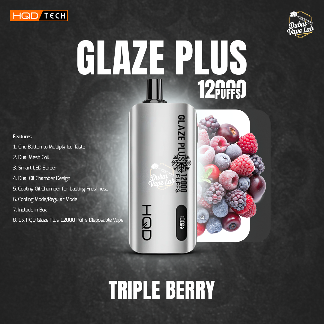 HQD Glaze Plus 12000 Puffs Disposable Vape 5% Nicotine. Dubai Vape Lab HQD Glaze Plus 12000 Puffs Disposable Vape 5% Nicotine. Dubai Vape Lab