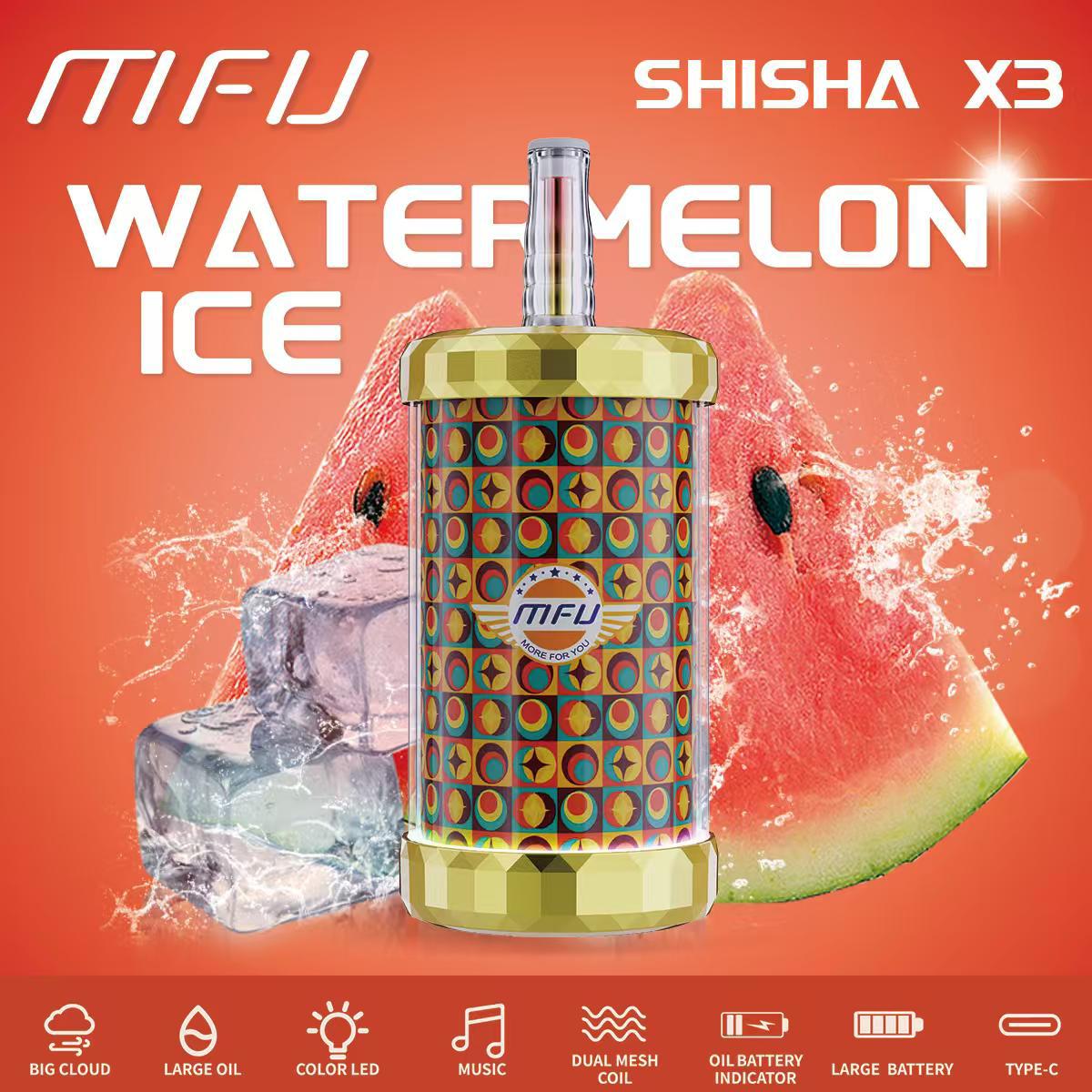 MFU SHISHA X3 Hookah 150,000 Puffs Disposable Vape