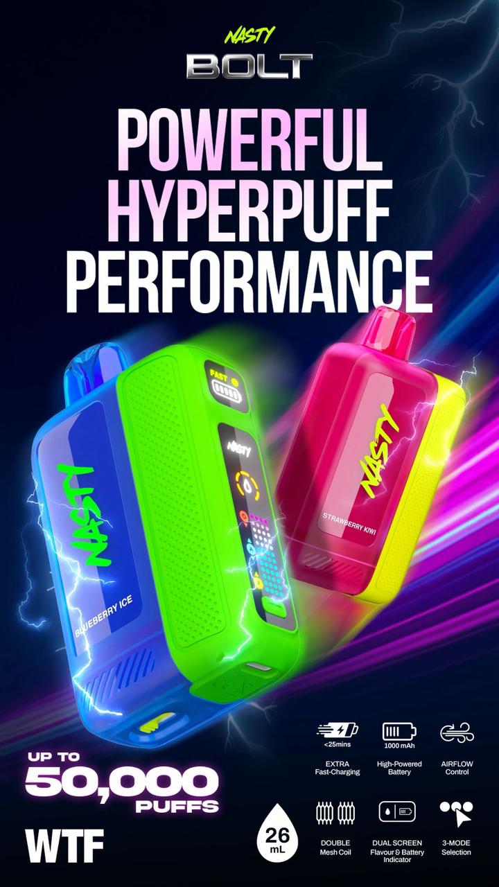 Nasty Bolt Hyperbeast 50,000 Puffs Disposable Vape