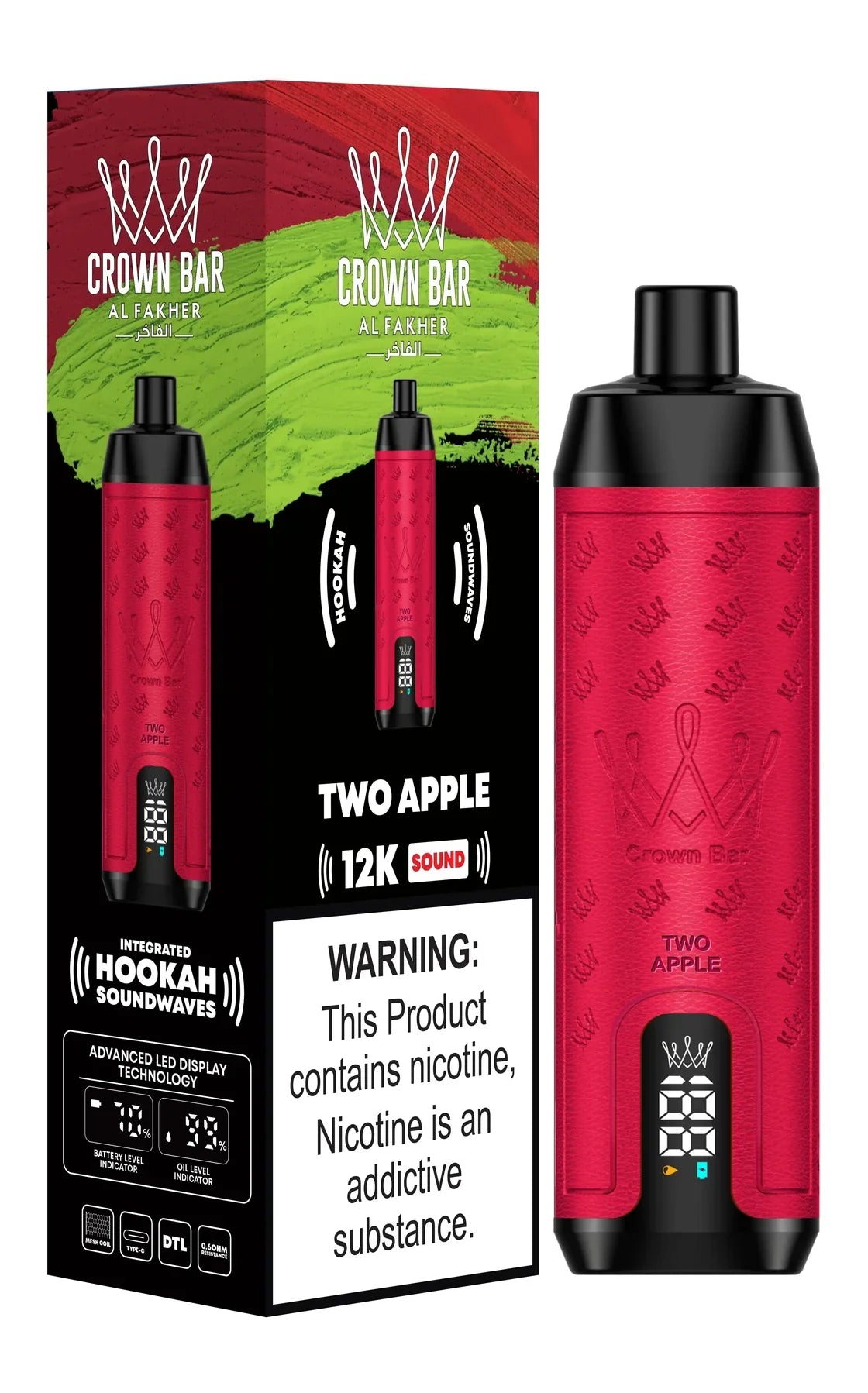 Al Fakher Crown Bar 12000 Puffs DLT Vape – Long-lasting Flavor & Rechargeable Convenience in Dubai, UAE
